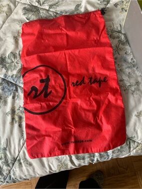 NEW Red Tape Drawstring Dust Bag - Red with Black Logo